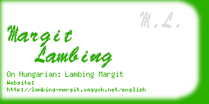 margit lambing business card